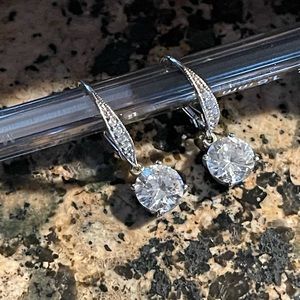 QVC Diamonique 4.2 cttw dangle earrings in Sterling Silver